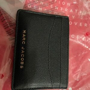 Marc Jacobs Black Card Holder with Gold Accents